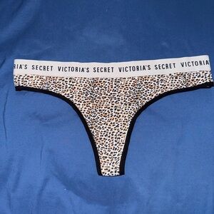 Victoria's Secret Animal Print Thong with Black Trim